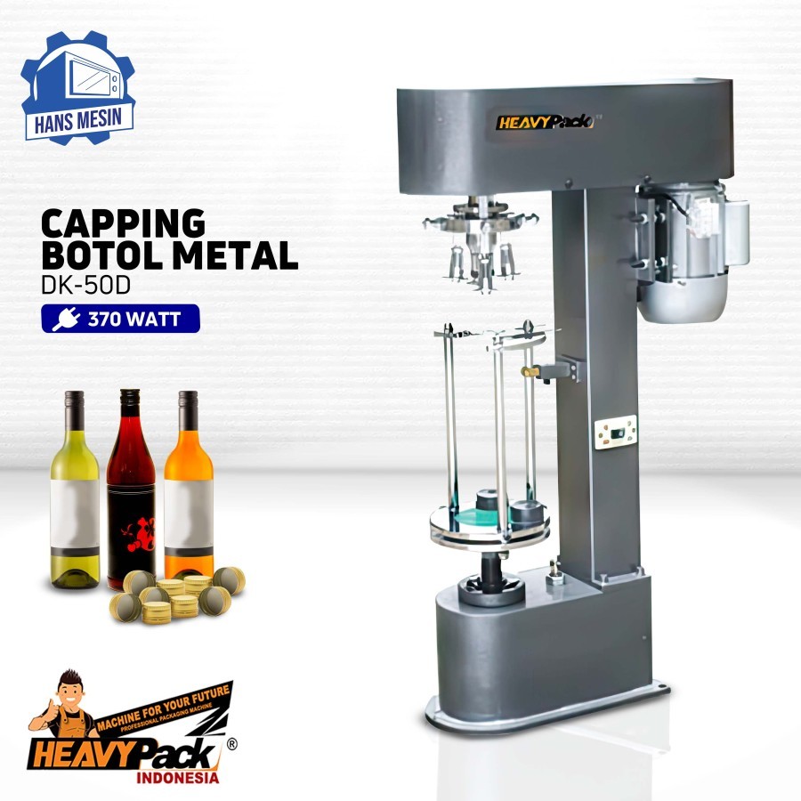 Jual Mesin Penutup Botol Metal HEAVYPACK DK 50D Capping Machine