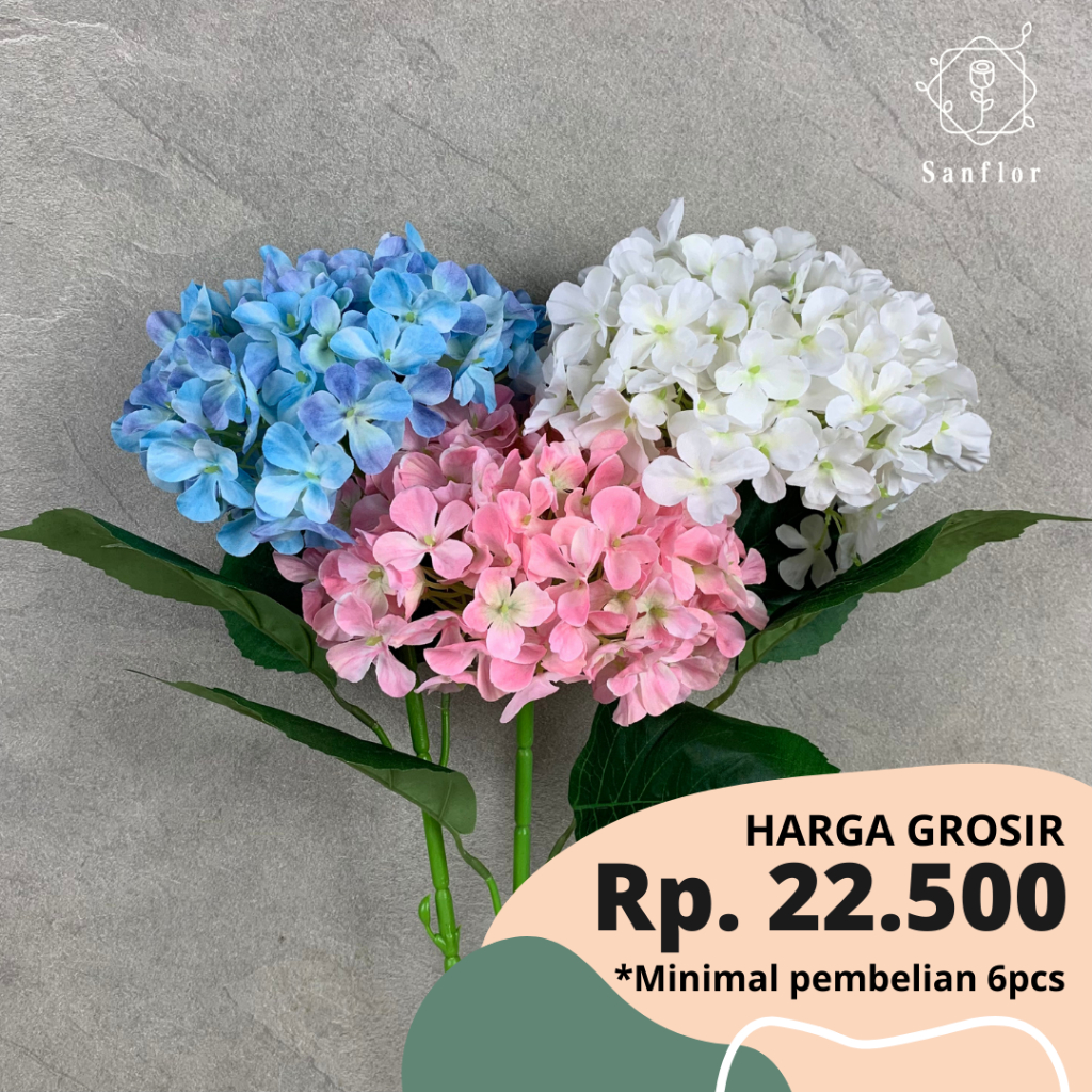 Jual French Hortensia Jumbo K Bunga Artificial Tanaman Hias Plastik