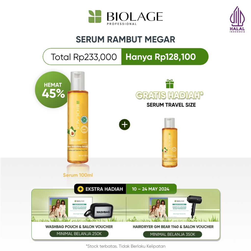 Jual Free Exclusive Gift Biolage Deep Smoothing Serum 100ml Serum