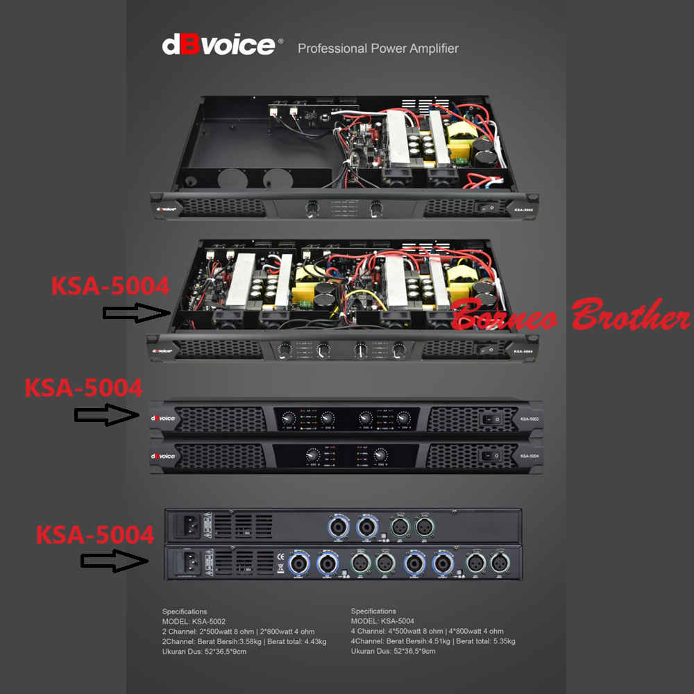 Jual DBvoice KSA 5004 KSA5004 Original Power Amplifier 4 X 500W Class D