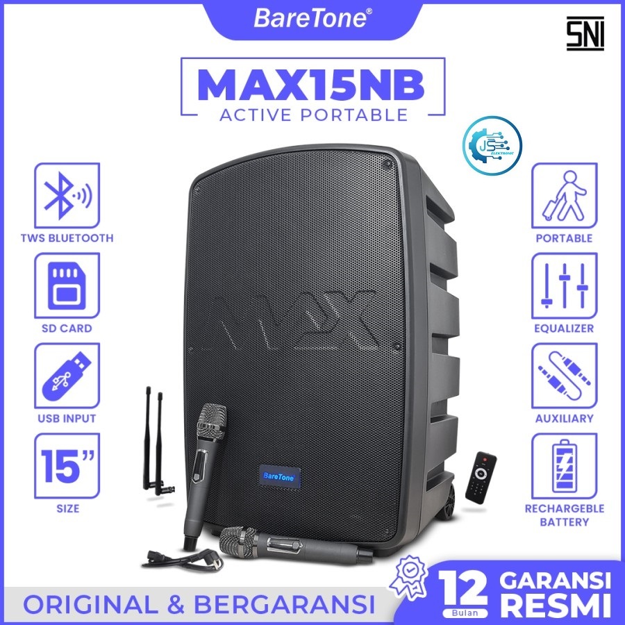 Jual Baretone Speaker Portable Max Nb Speaker Bluetooth Inch