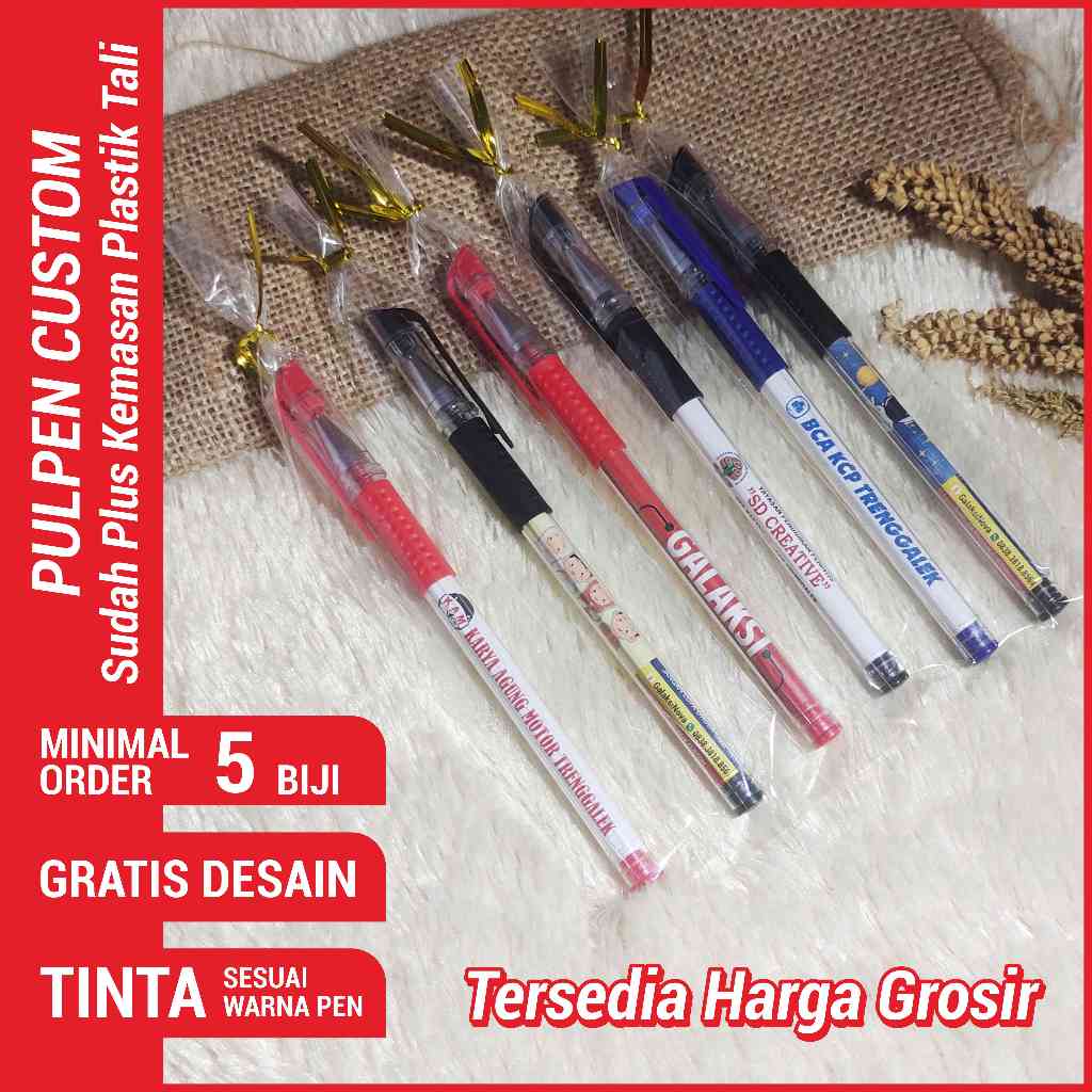 Jual Pulpen Promosi Souvenir Ekonomis Plus Kemasan Plastik Kaca Free