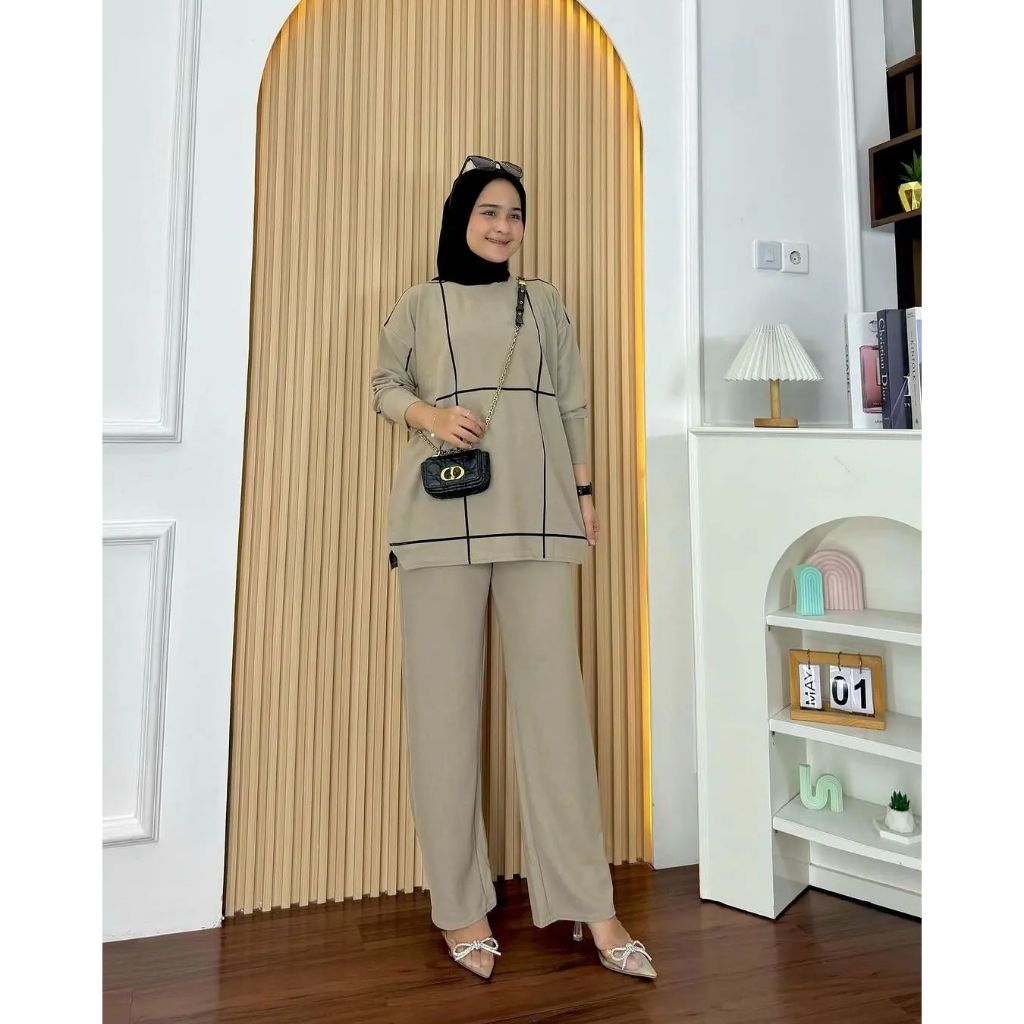 Jual Zivha Fiora One Set Setelan Wanita Kekinian Elegan Outfit One Set