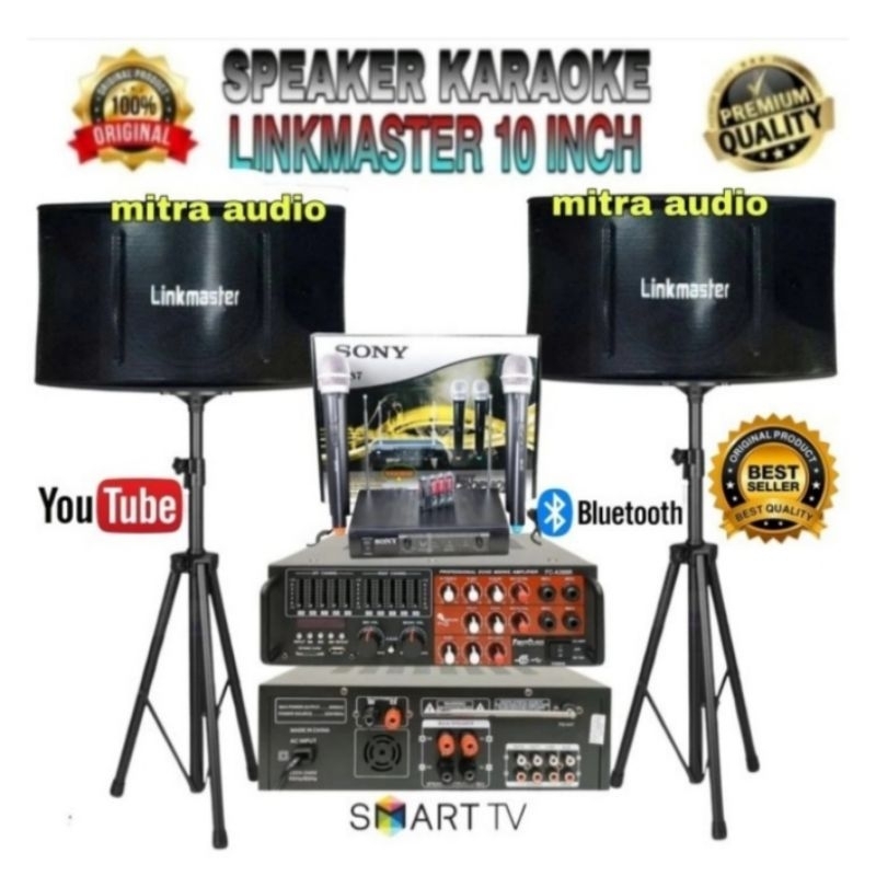 Jual Paket Karaoke Speaker Linkmaster Inch Ampli Bluetooth Sound