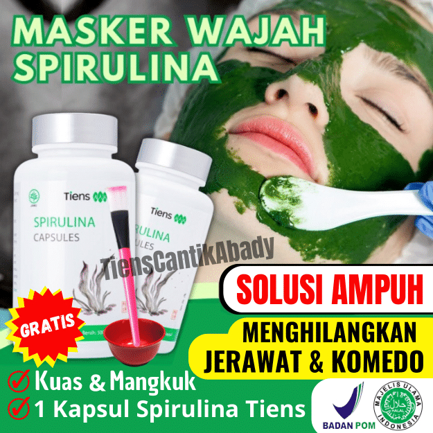 Jual MASKER SPIRULINA SOLUSI WAJAH BERJERAWAT SPIRULINA TIENS HERBAL