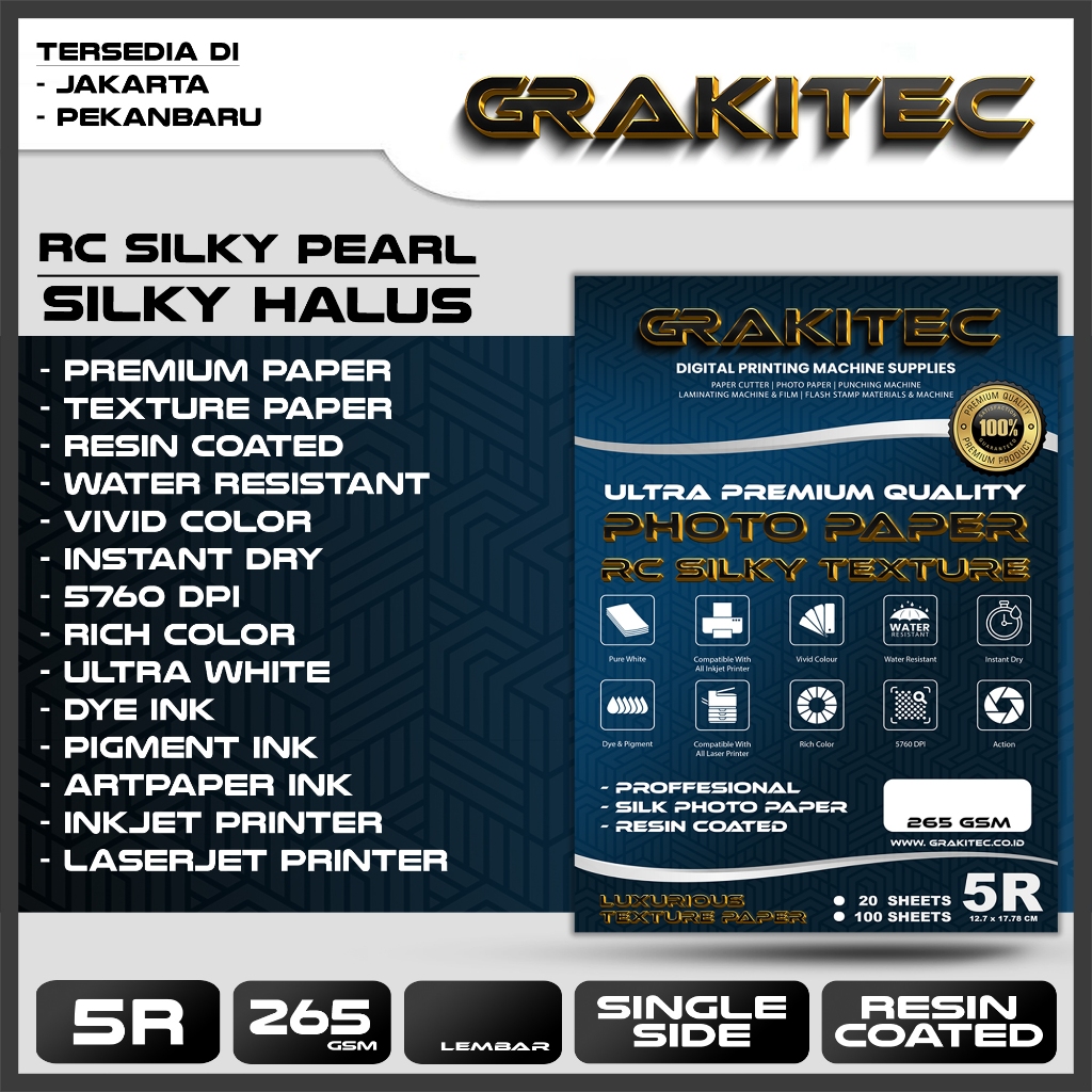 Jual Grakitec Kertas Foto Silky R Isi Lembar Doff Texture Kulit