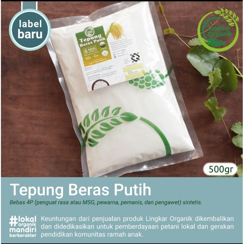 Jual Tepung Beras Putih Gluten Free Lingkar Organik Ukuran Gram