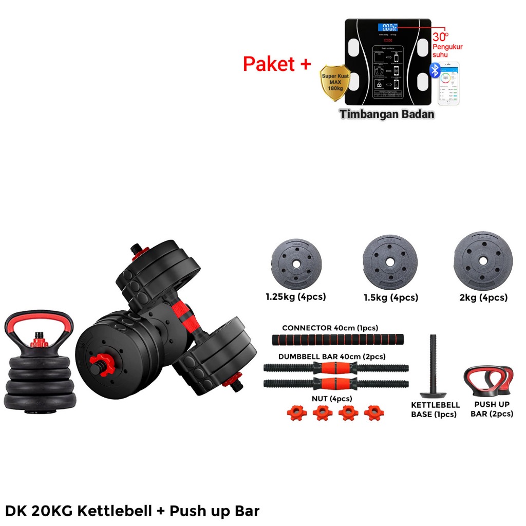 Jual Twen Dumbbell Set Kg Ds Dk Kettlebell Peralatan Fitness