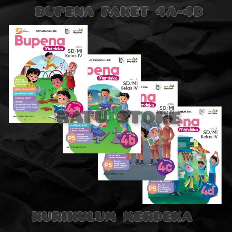 Jual Buku Kurikulum Merdeka Bupena SD Kelas 4 Paket Satu Tahun Volume