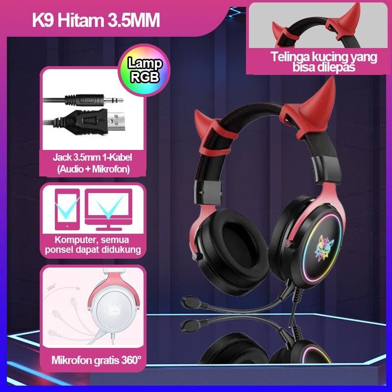 Jual Onikuma M Blackred Rgb Wired Gaming Headphones Noise