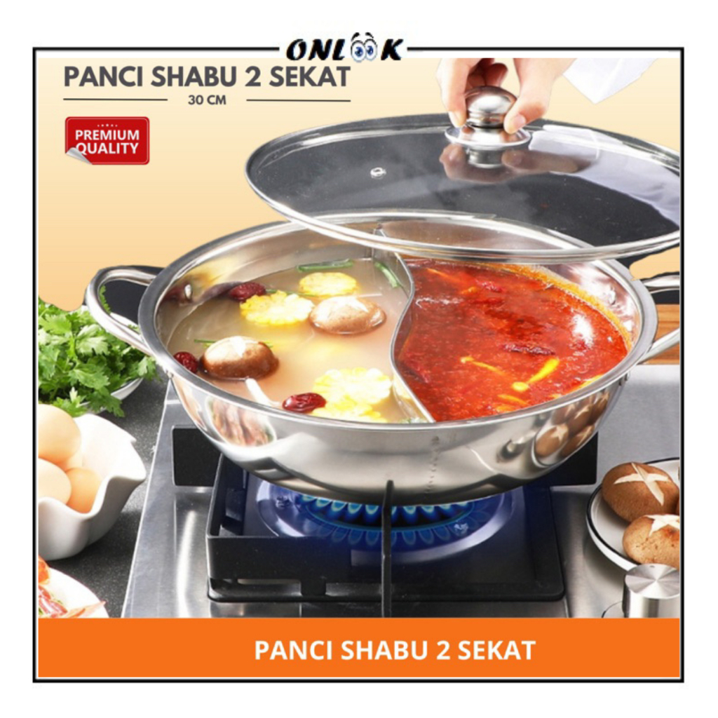 Jual Panci Hotpot Sekat Stainless Cm Suki Pan Hot Pot Mangkuk Rebus