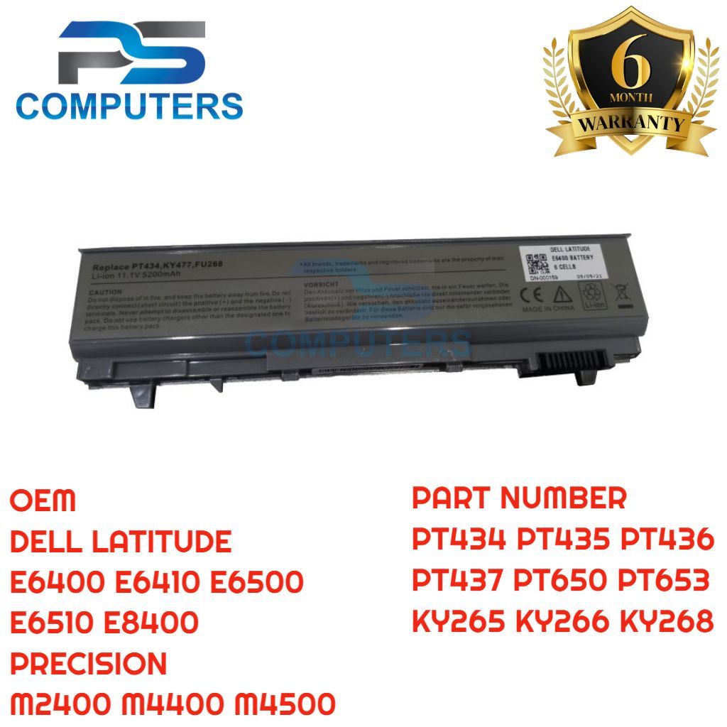 Jual BATERAI DELL LATITUDE E6400 E6410 E6500 E6510 Shopee Indonesia