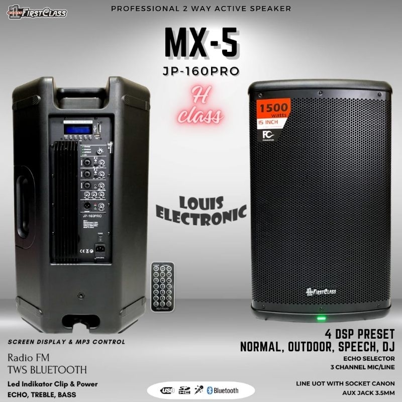 Jual Speaker Aktif Monitor 15 Inch FIRSTCLASS MX5 JP 160 PRO MX5 1