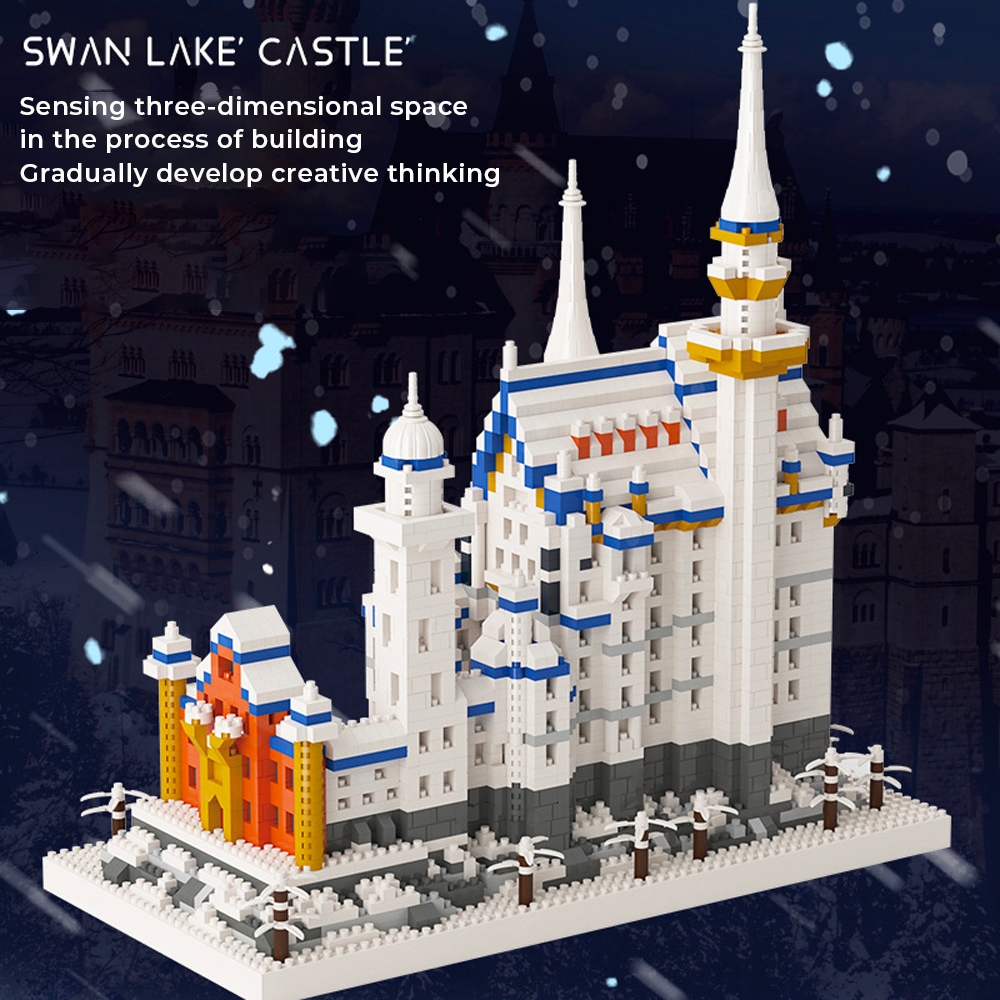 Jual Block Swan Castle Mainan Balok Susun Kastil Hadiah Istana Princess