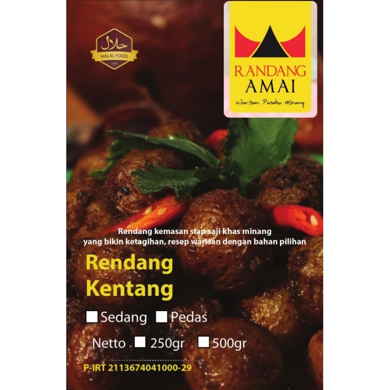 Jual Randang Amai Rendang Kentang Baby Khas Minang Gr Shopee