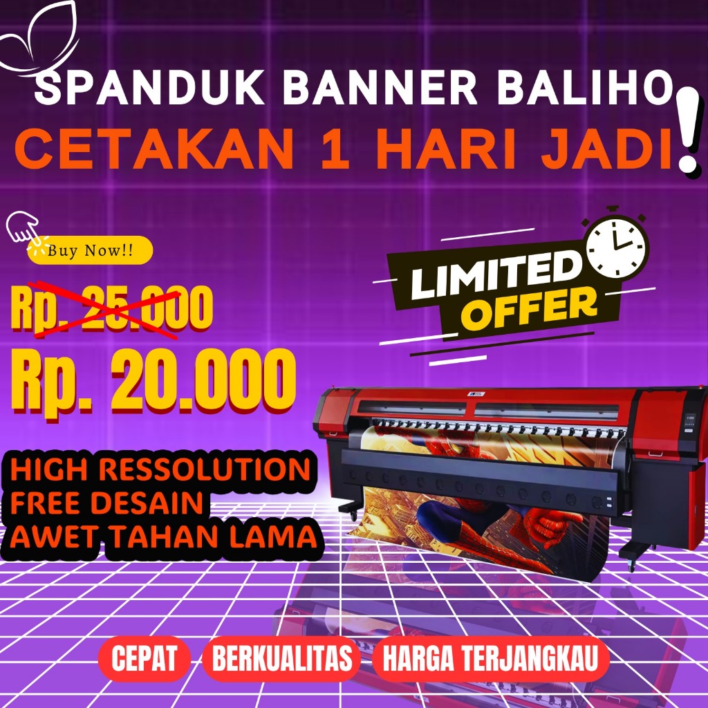 Jual MURAH PROMO Cetak Spanduk Print Banner Baliho Hi Res Flexi