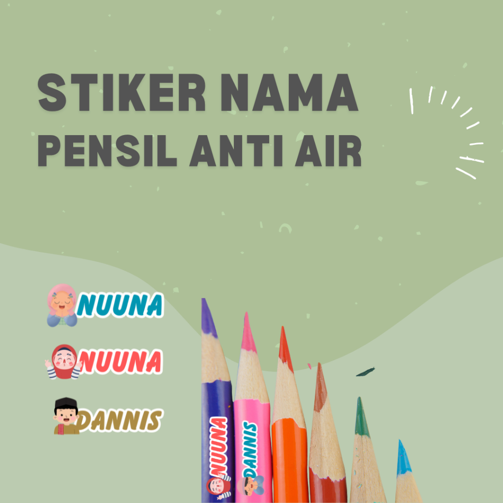 Jual Stiker Pensil Custom Sticker Buat Alat Tulis Kotak Pensil