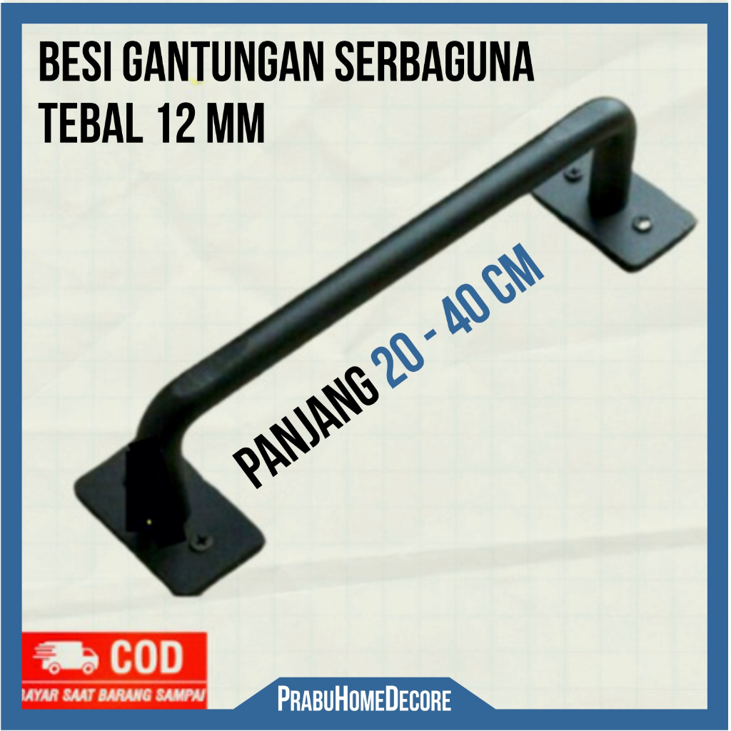 Jual Besi Beton Handle Gagang Pintu 12mm Tempel Dinding Termurah Besi