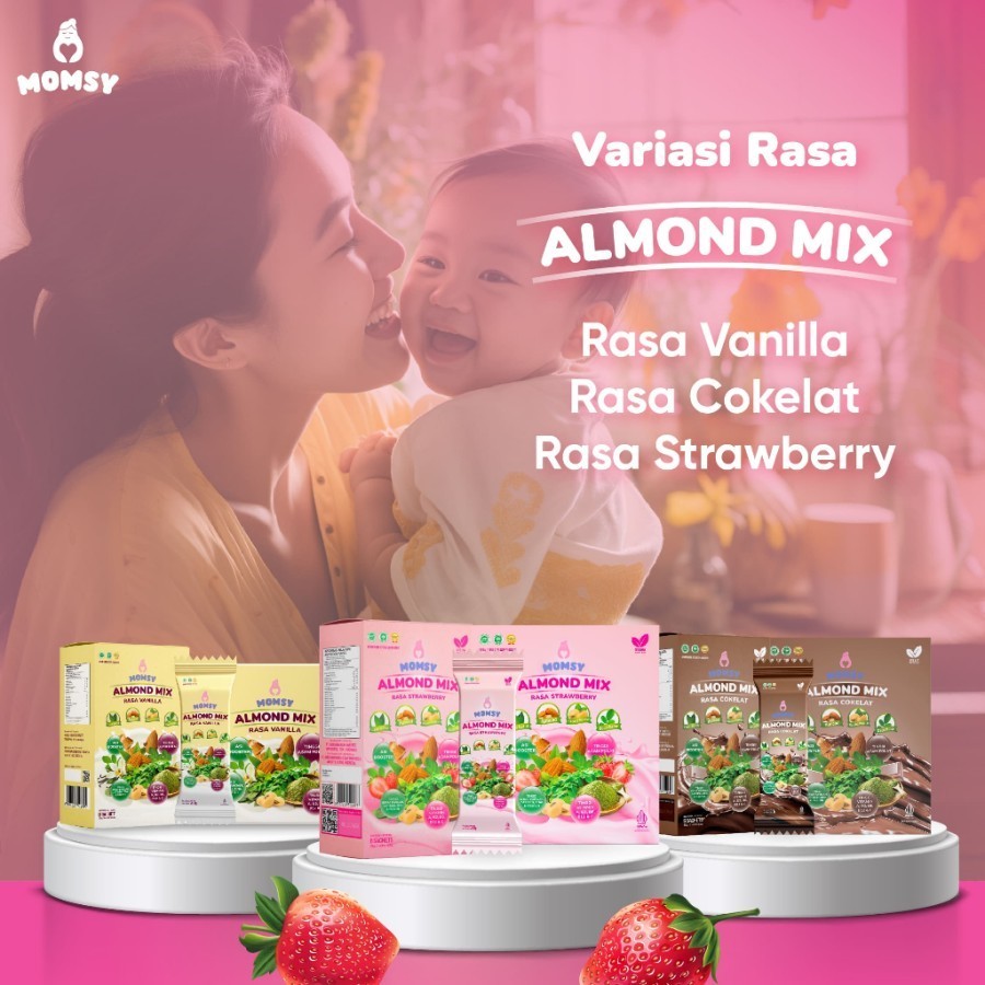 Jual MOMSY Almond Mix Rasa 20 Sachet Susu Pelancar ASI Menyegarkan Dan