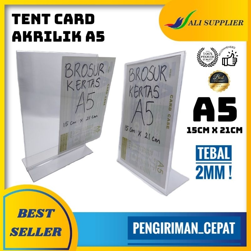 Jual ACRYLIC TENT CARD TEMPAT BROSUR A5 TENT CARD HOLDER A5 TENT