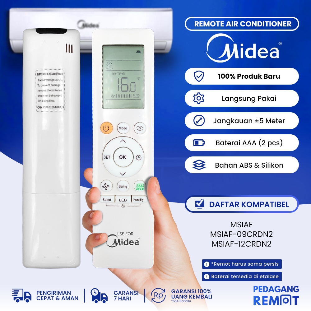 Jual Remote Ac Midea Inverter Xtreme Save Msiaf Rg A Bgef Remot Ac