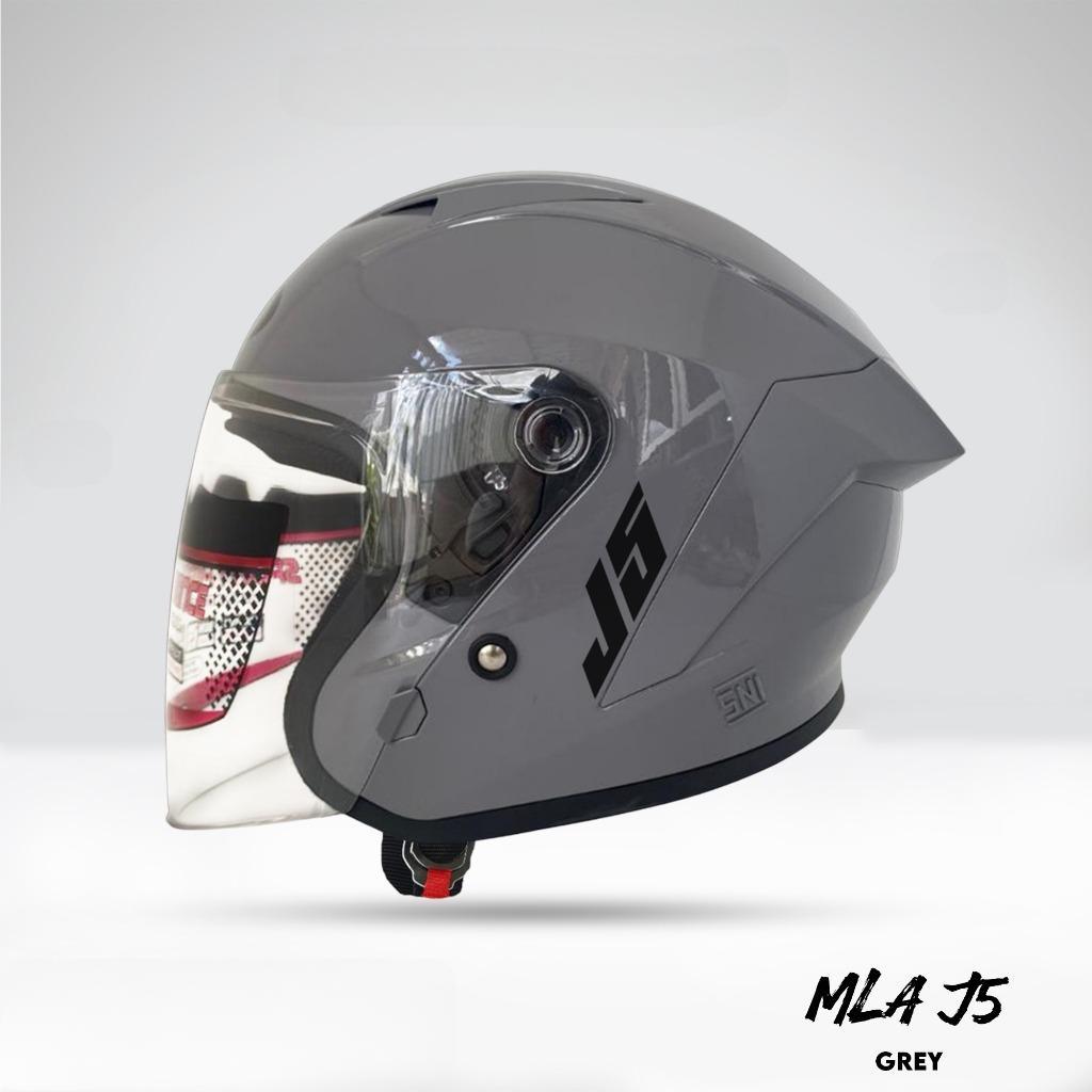 Jual Helm Half Face MLA CERBERUS GORILLA GREY KACA VISOR BENING Helm