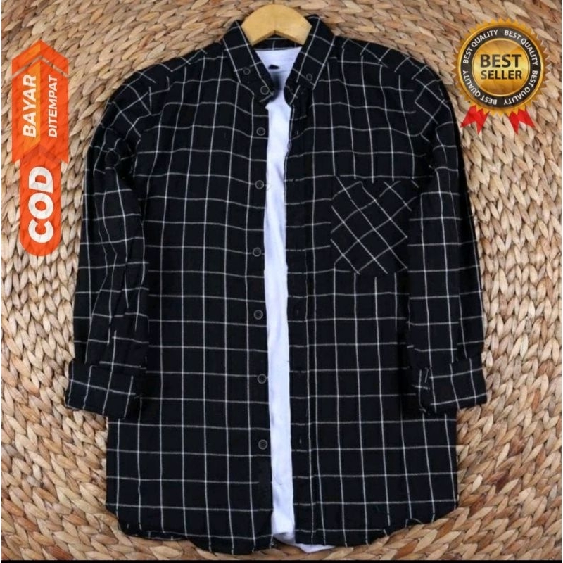 Jual Kemeja Flanel Pria Impor Distro Lengan Panjang Premium Kemeja