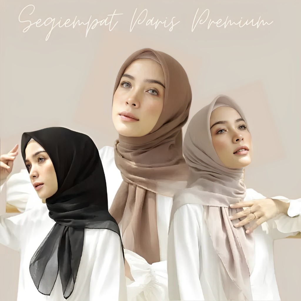 Jual Hijab Paris Segiempat Kerudung Segi Empat Paris Premium Jilbab