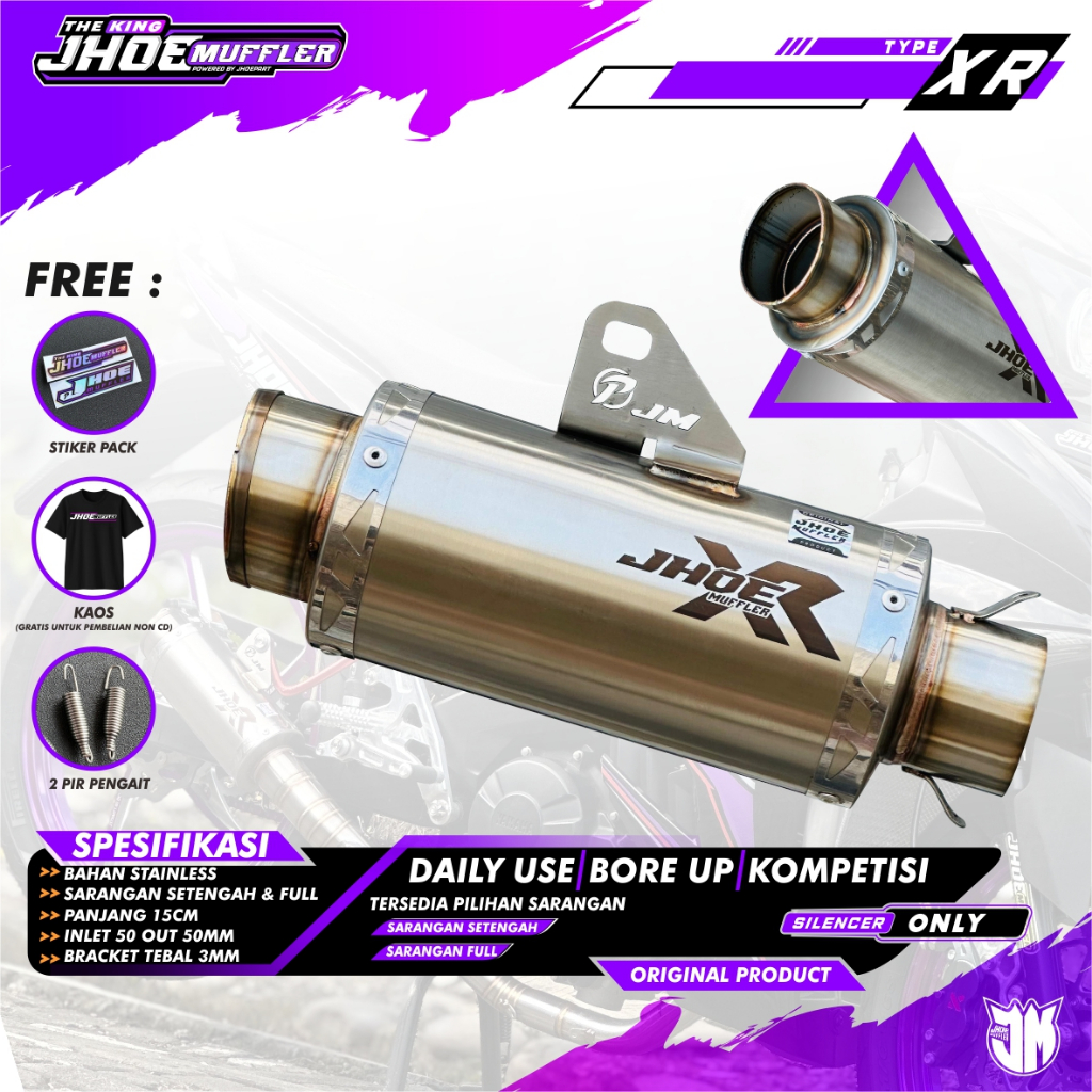 Jual Silencer Knalpot Racing TYPE XR By Jhoe Muffler Original Shopee