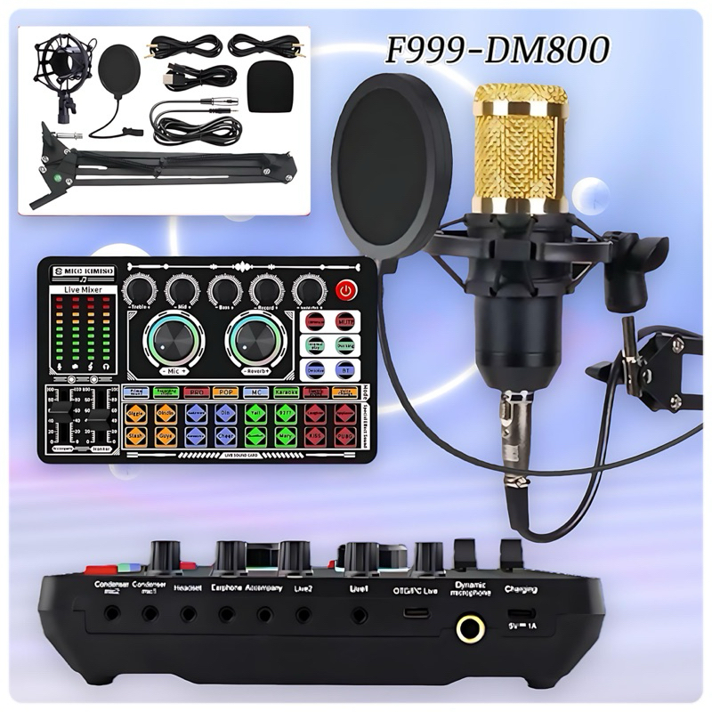 Jual Paket Lengkap F999 BM800 ORIGINAL Full Paket Recording Microphone