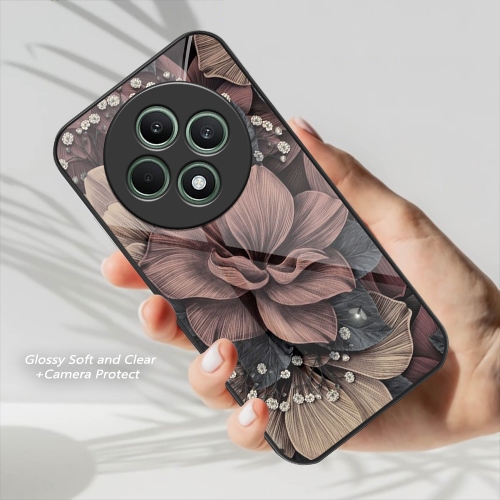 Jual Softcase Glass Kaca Flower OPPO RENO 12F Casing Handphone OPPO