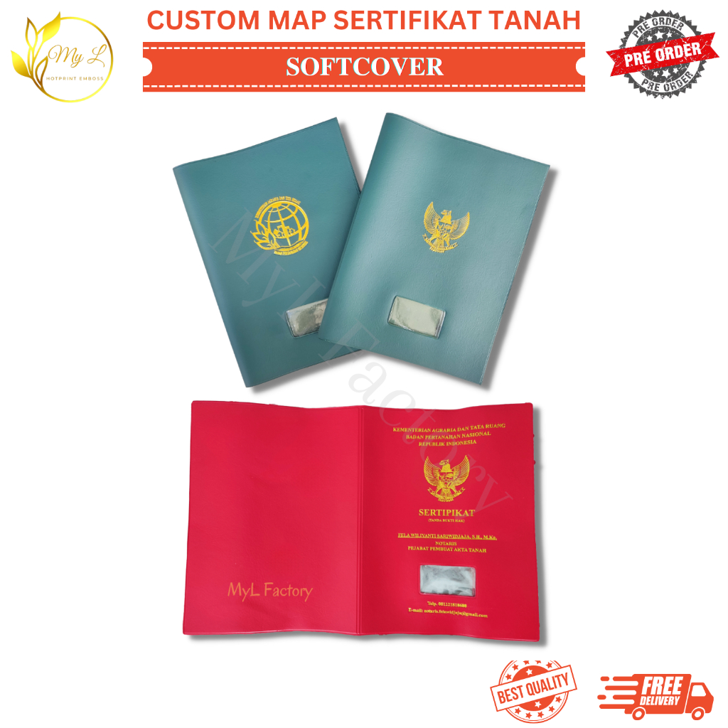 Jual My L CUSTOM MAP SERTIFIKAT TANAH SOFTCOVER MAP SAMPUL