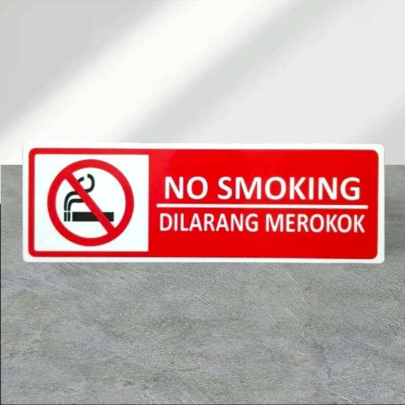 Jual Acrylic Sign Label No Smoking Dilarang Merokok Shopee Indonesia