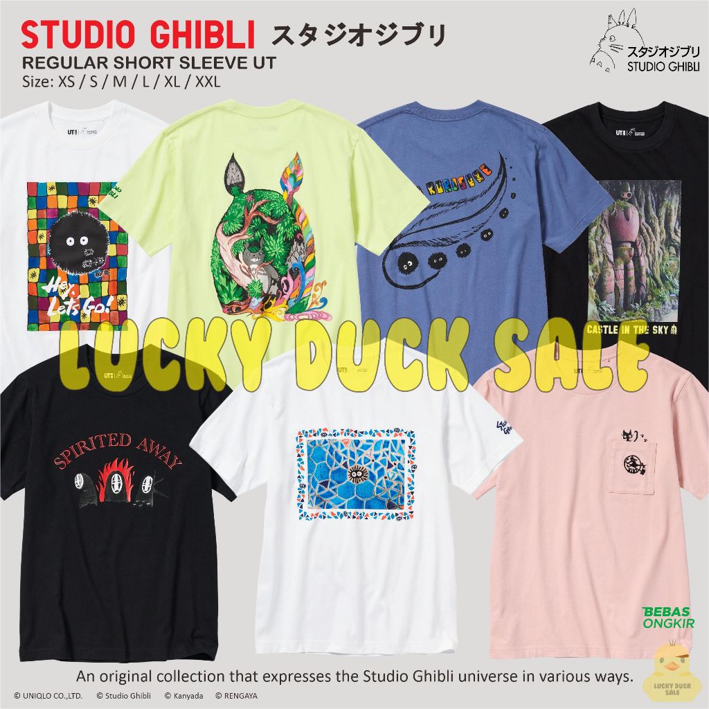 Jual Studio Ghibli Ut Regular Shirt Totoro Kiki Makkuro Kurosuke Uniqlo