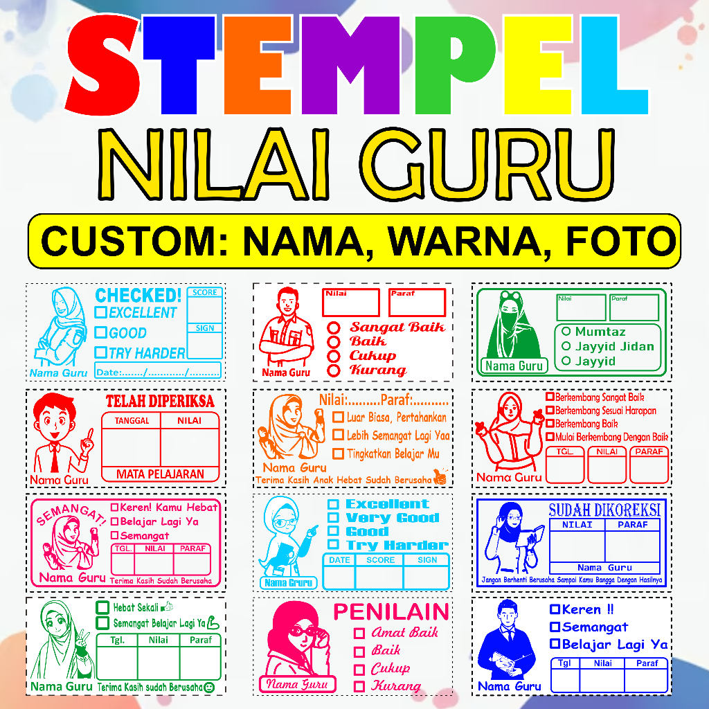 Jual Stempel Nilai Guru Penilain Koreksi Checked Shopee Indonesia