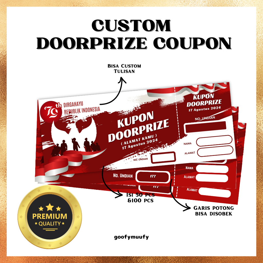 Jual Cetak Kupon Doorprize High Quality Bisa Custom By Goofymuufy