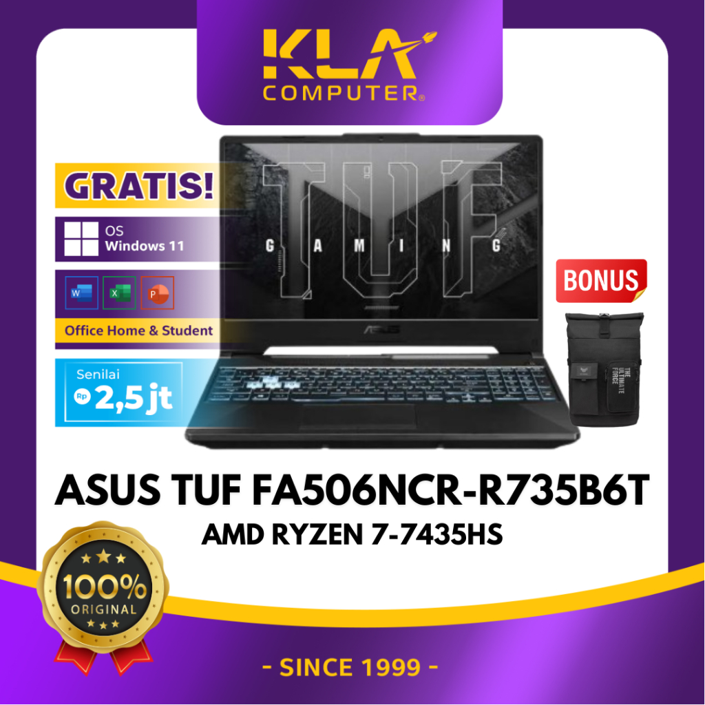 Jual ASUS TUF Gaming A15 FA506NCR R735B6T O Graphite Black AMD Ryzen