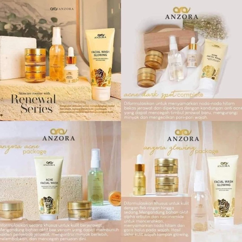 Jual Anzora Skincare Skincare Anzora Original L Glowing Paket Acne