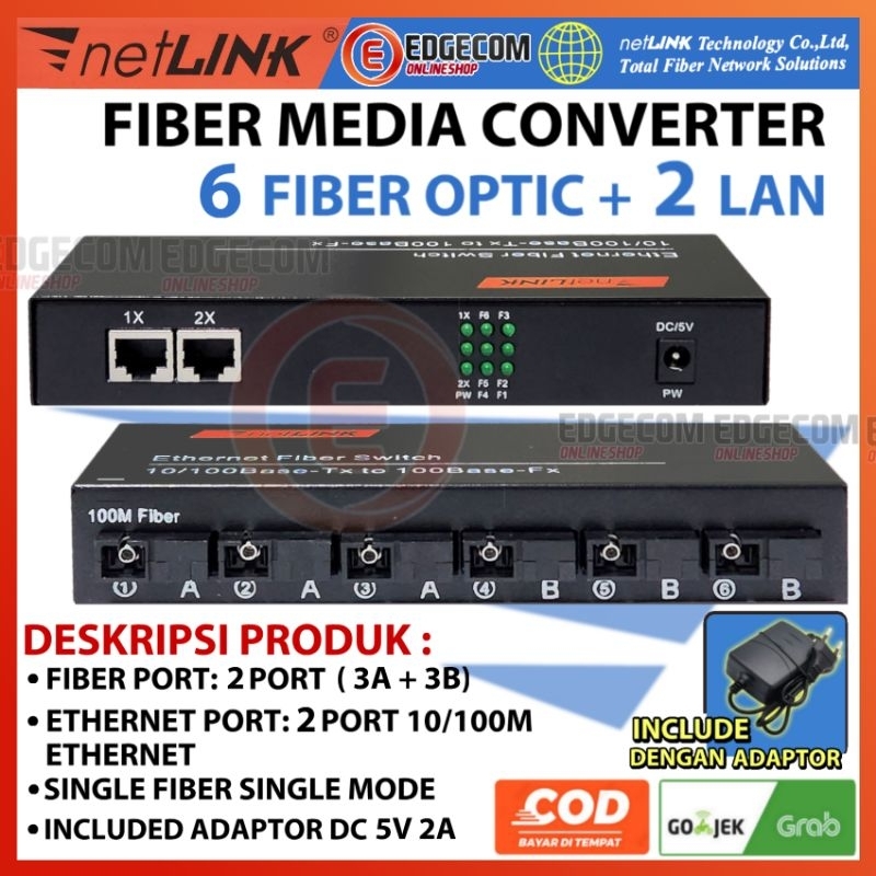 Jual Htb A B Fiber Optic Optical Media Converter Netlink