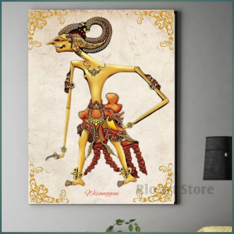 Jual Poster Wayang Wisanggeni Hiasan Dinding Walldekor Bahan Papan Kayu