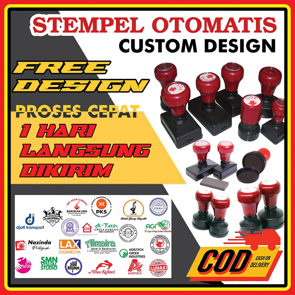 Jual Stempel Perusahaan Logo Nama Tandatangan Lunas Stample Flash