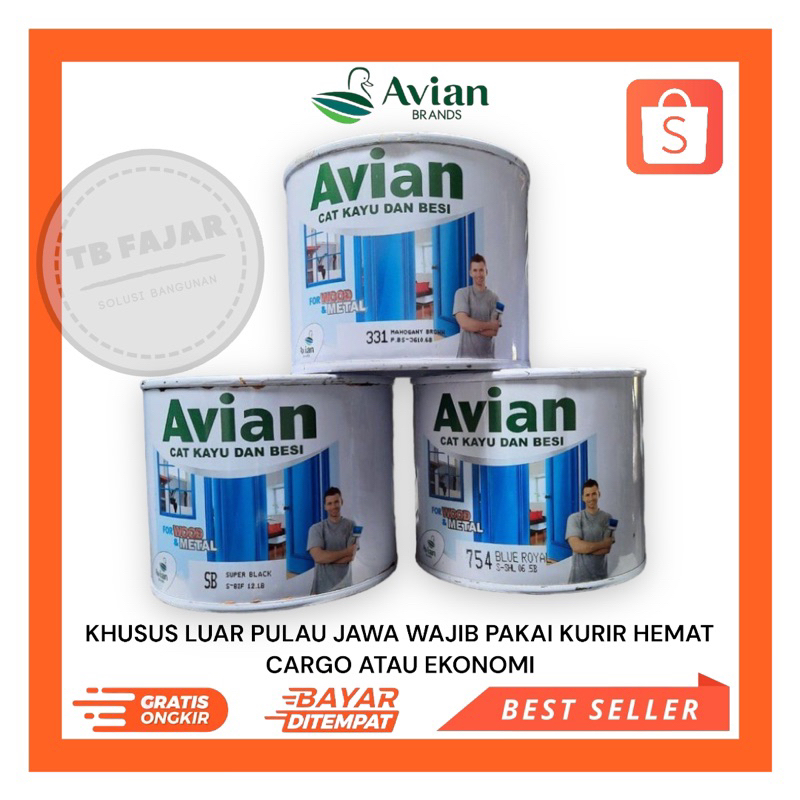 Jual Cat Kayu Besi Avian 0 45 Ltr Cat Minyak Cat Avian High Gloss