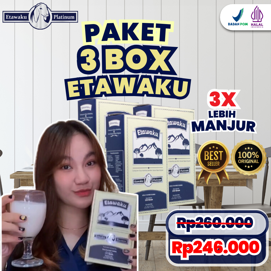 Jual PAKET 3 BOX ETAWAKU PLATINUM SUSU ETAWA EFEKTIF MENGATASI GEJALA