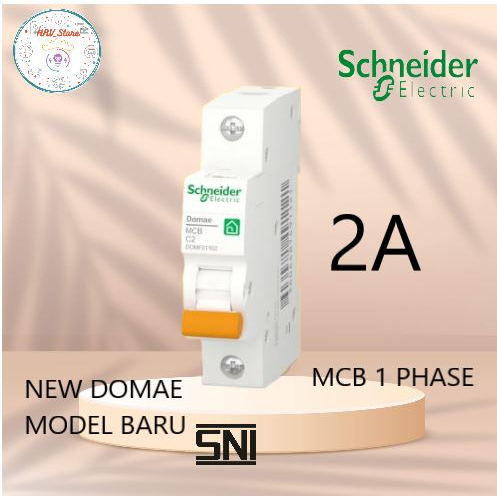 Jual MCB SCHNEIDER DOMAE NEW 1PHASE 2A 4A 6A 10A 16A 20A