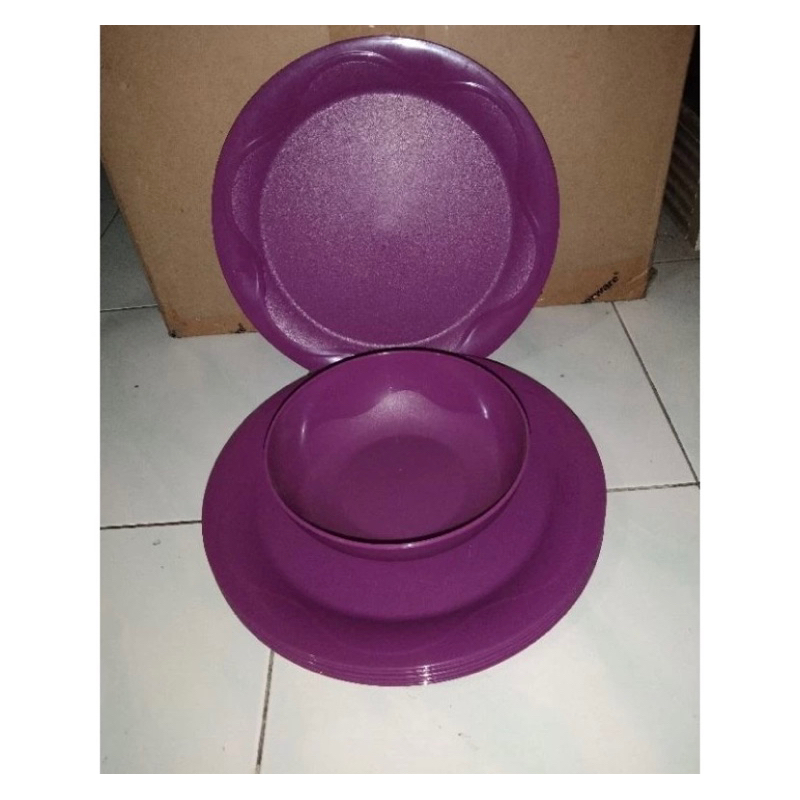 Jual Tupperware Desert Piring Mangkok Set Ungu Shopee Indonesia