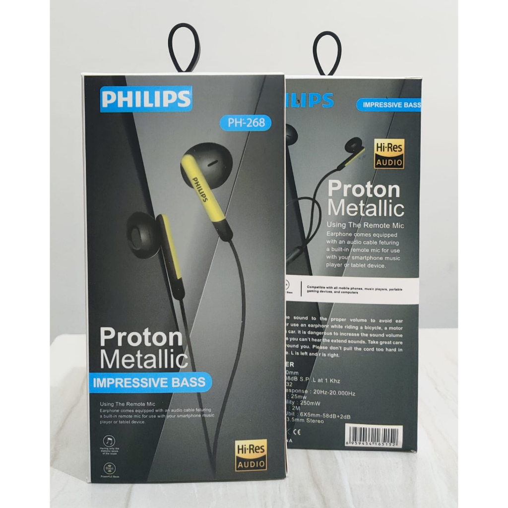 Jual HEADSET PHILIPS PROTON METALIC PH 268 HANDSFREE PHILIPS QP 268