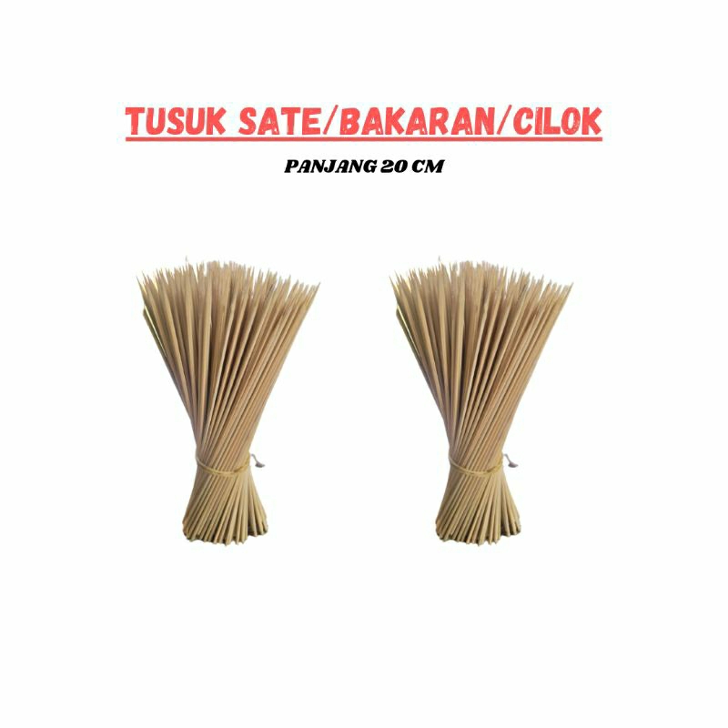 Jual Tusuk Sate Bambu 20 Cm Isi 200 Pcs Tusuk Tusuk Bakaran Sate Cilok