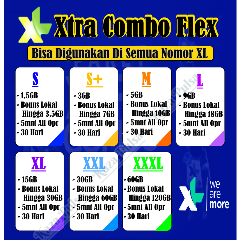 Jual Paket Data XL Xtra Combo Lite Combo Plus Combo Flex Combo