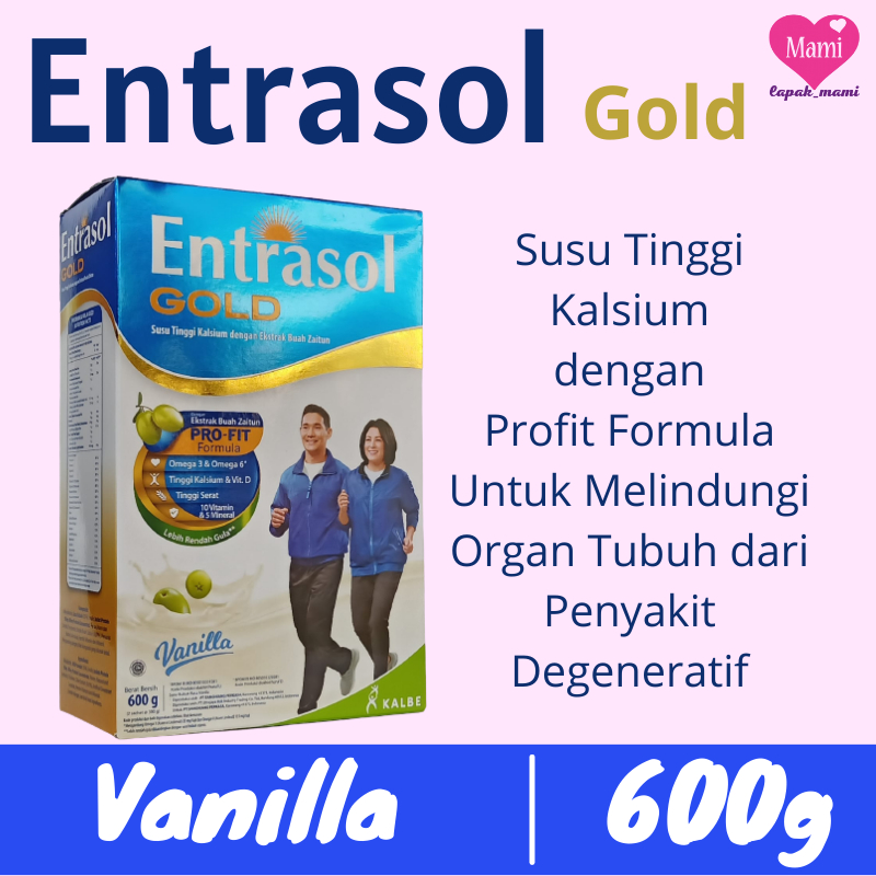 Jual Entrasol Gold Vanila G Susu Tinggi Kalsium Dengan Pro Fit