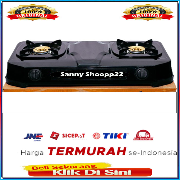 Jual Kompor Gas 2 Tungku Awara Mayo Teflon Warna Hitam SNI Terbaru